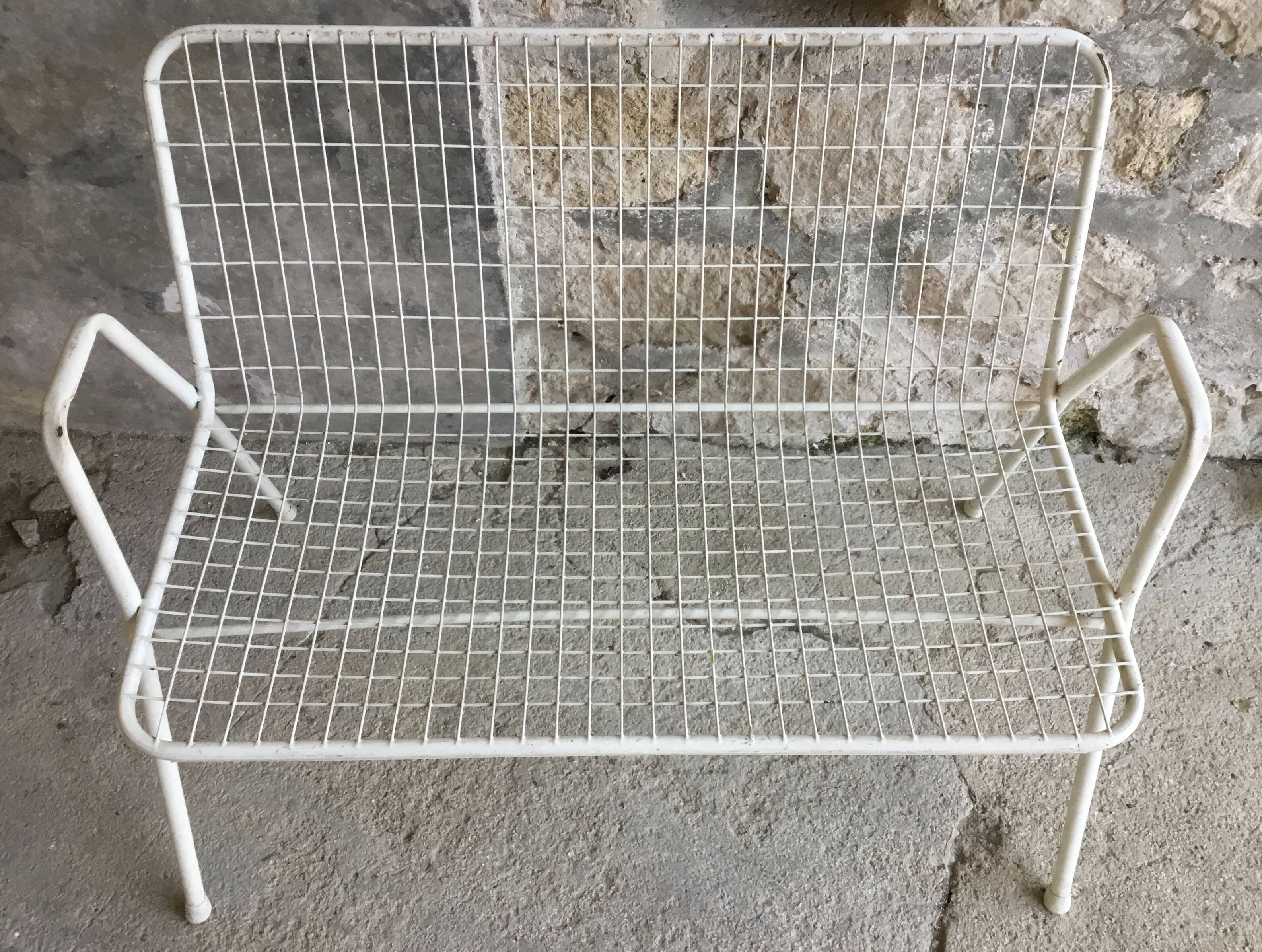 EMU bench model rio vintage - white metal mesh - 1960
