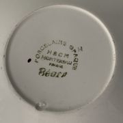 Pair of porcelain cups and cups Béarn HBCM Montereau