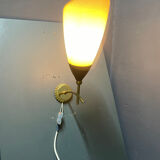 Italian Glass Brass Sconces in the Style of Stilnovo 1960’s