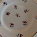 Series of four dessert plates in earthenware Saint Amand décor Rosettes