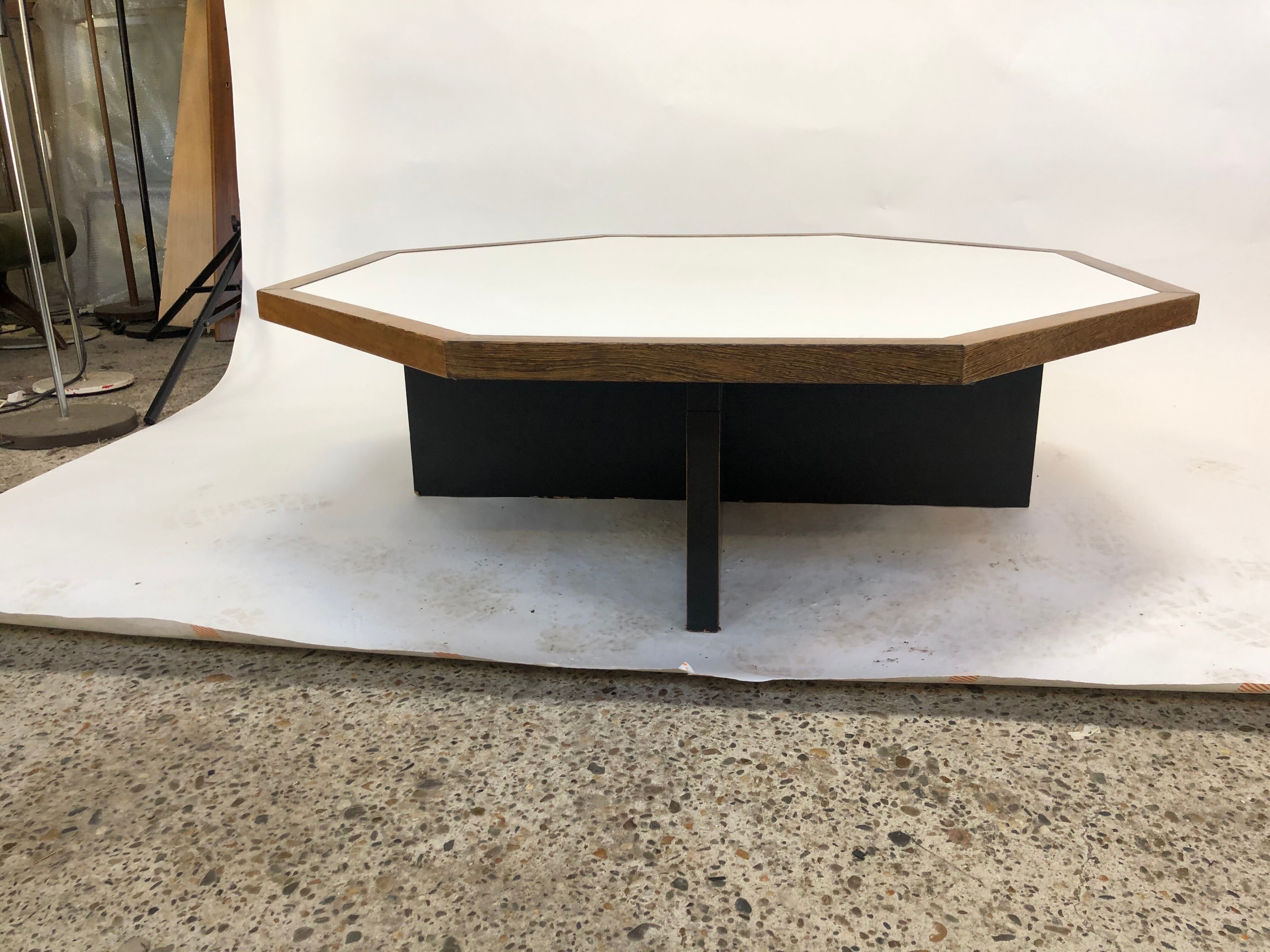 Vintage coffee table wenge hexagon 1960