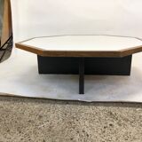 Vintage coffee table wenge hexagon 1960