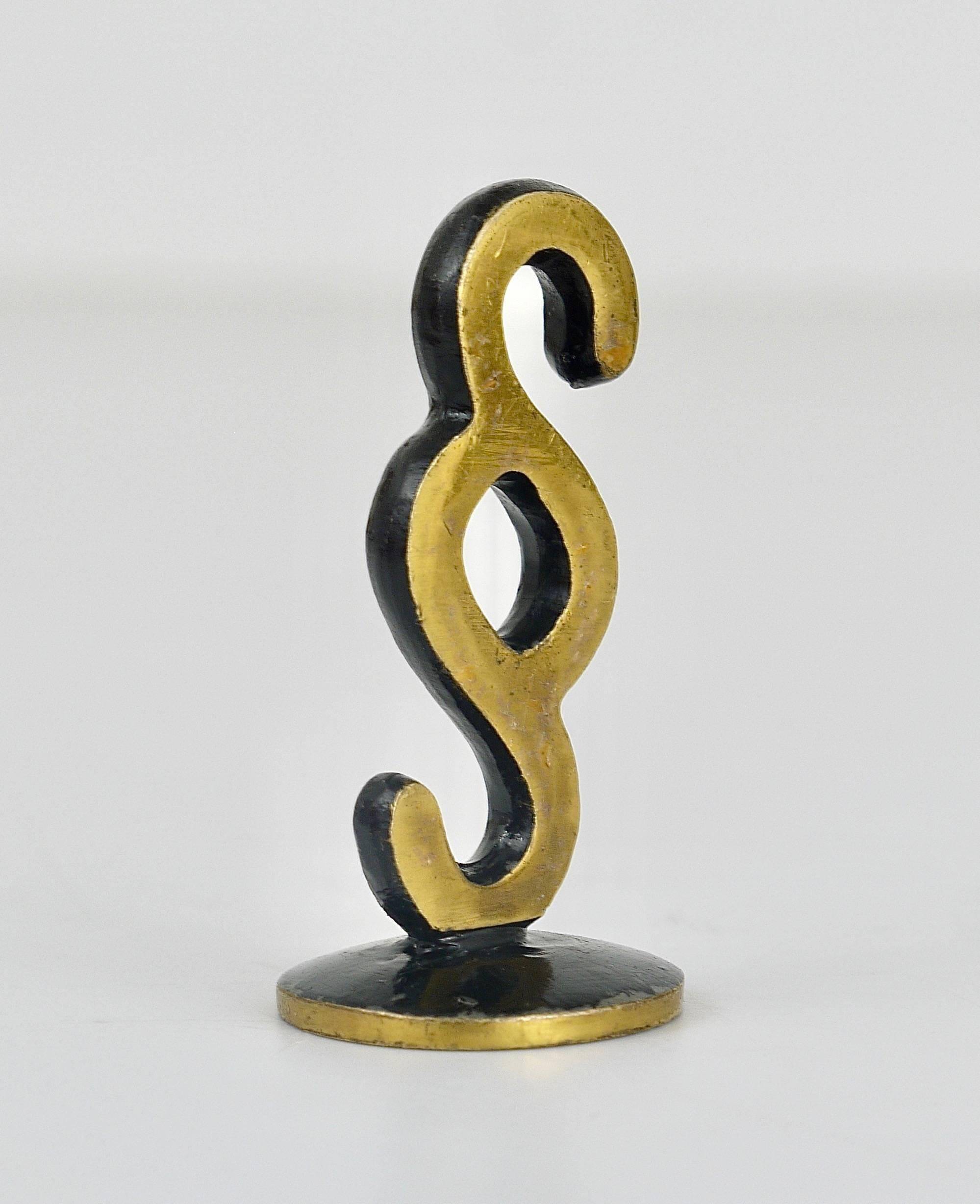 Brass sculpture of a paragraph by Walter Bosse for lawyer, Herta Baller, Austria, 1950s.