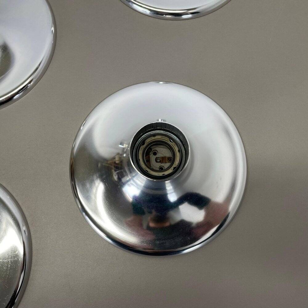 Silver disc wall lamps by Charlotte Perriand, Germany, 1970s, set of 4