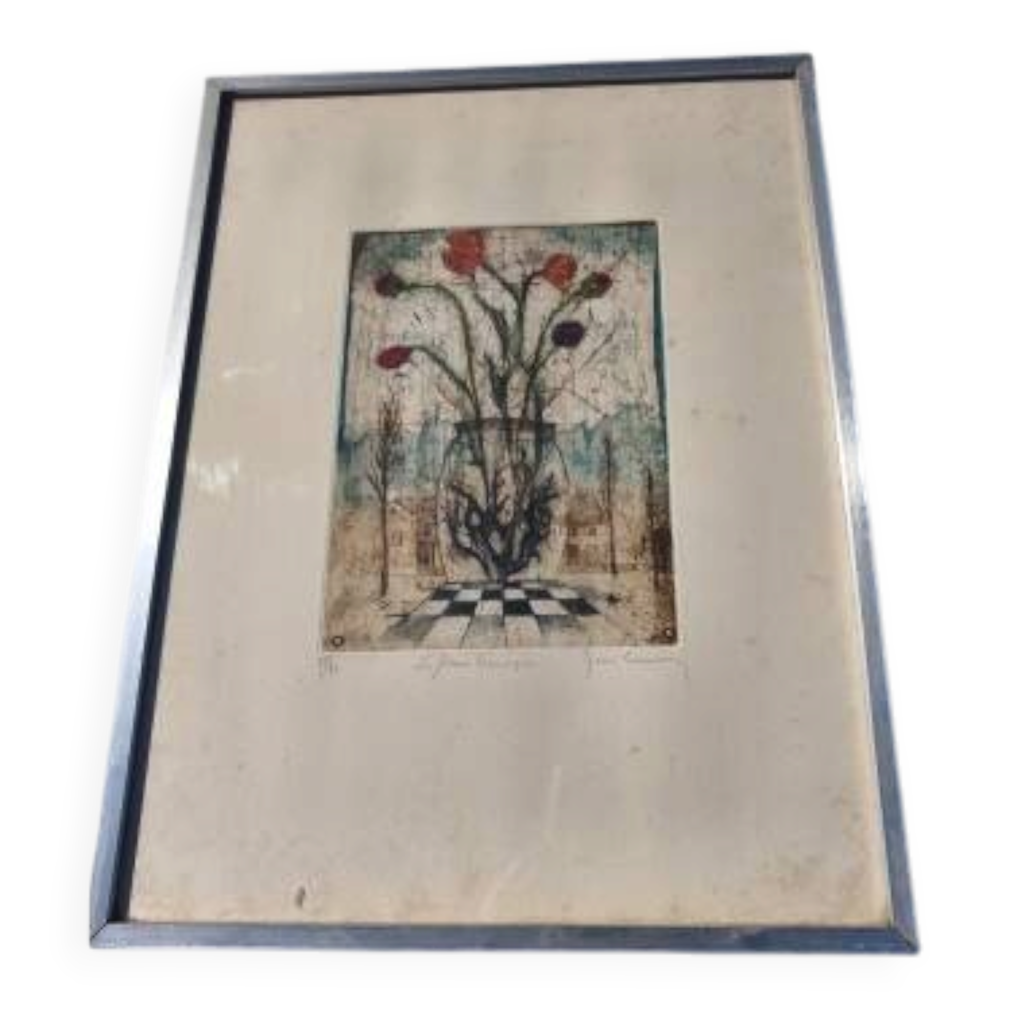 Lithographed drawing "The Baroque Flowers"