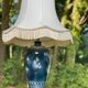 Large ceramic lamp Louis Drimmer France hand-painted 1980