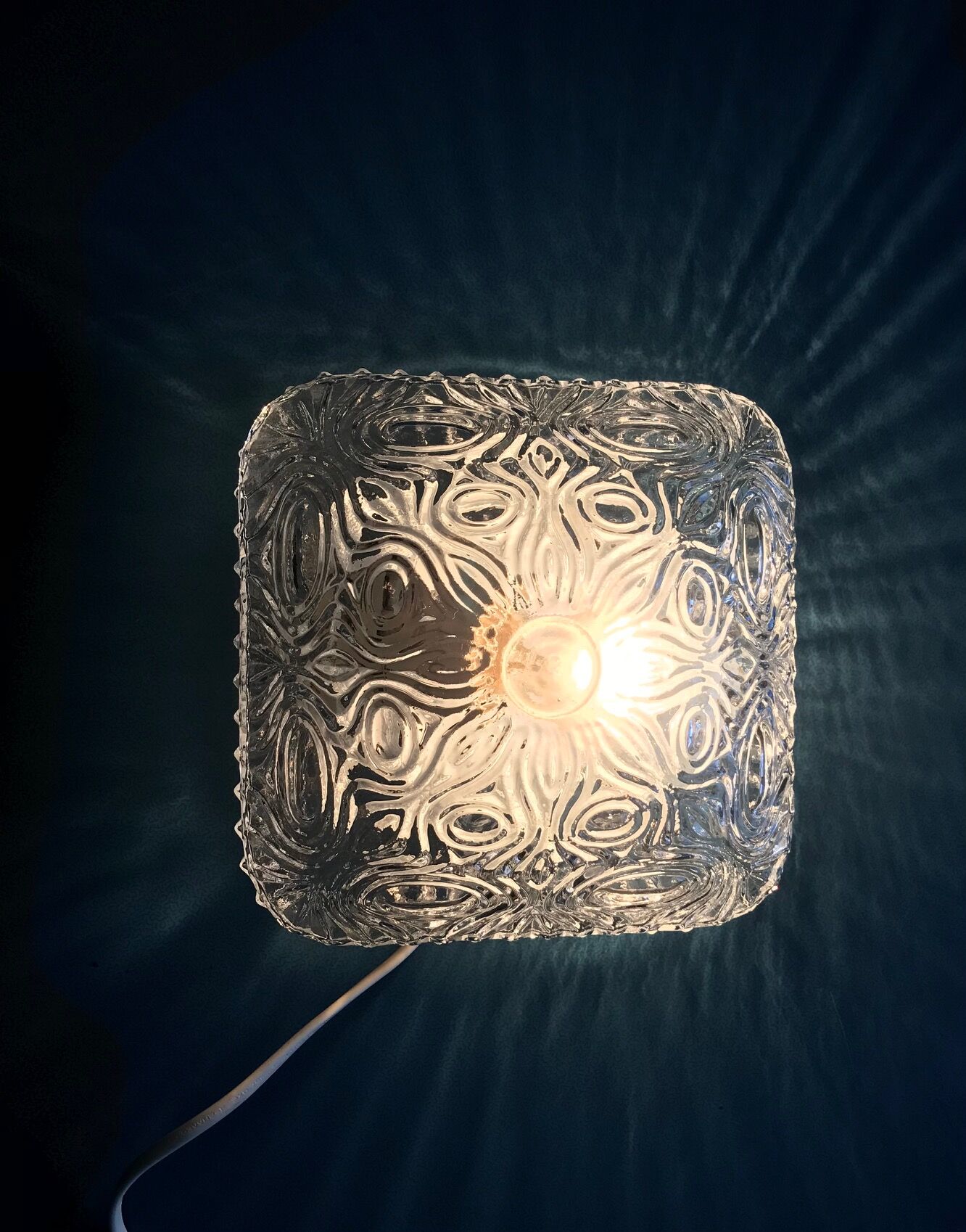 Moulded glass ceiling light