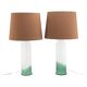 a pair of glass table lamps by Luxus, Vittsjö Sweden 1970 Marked