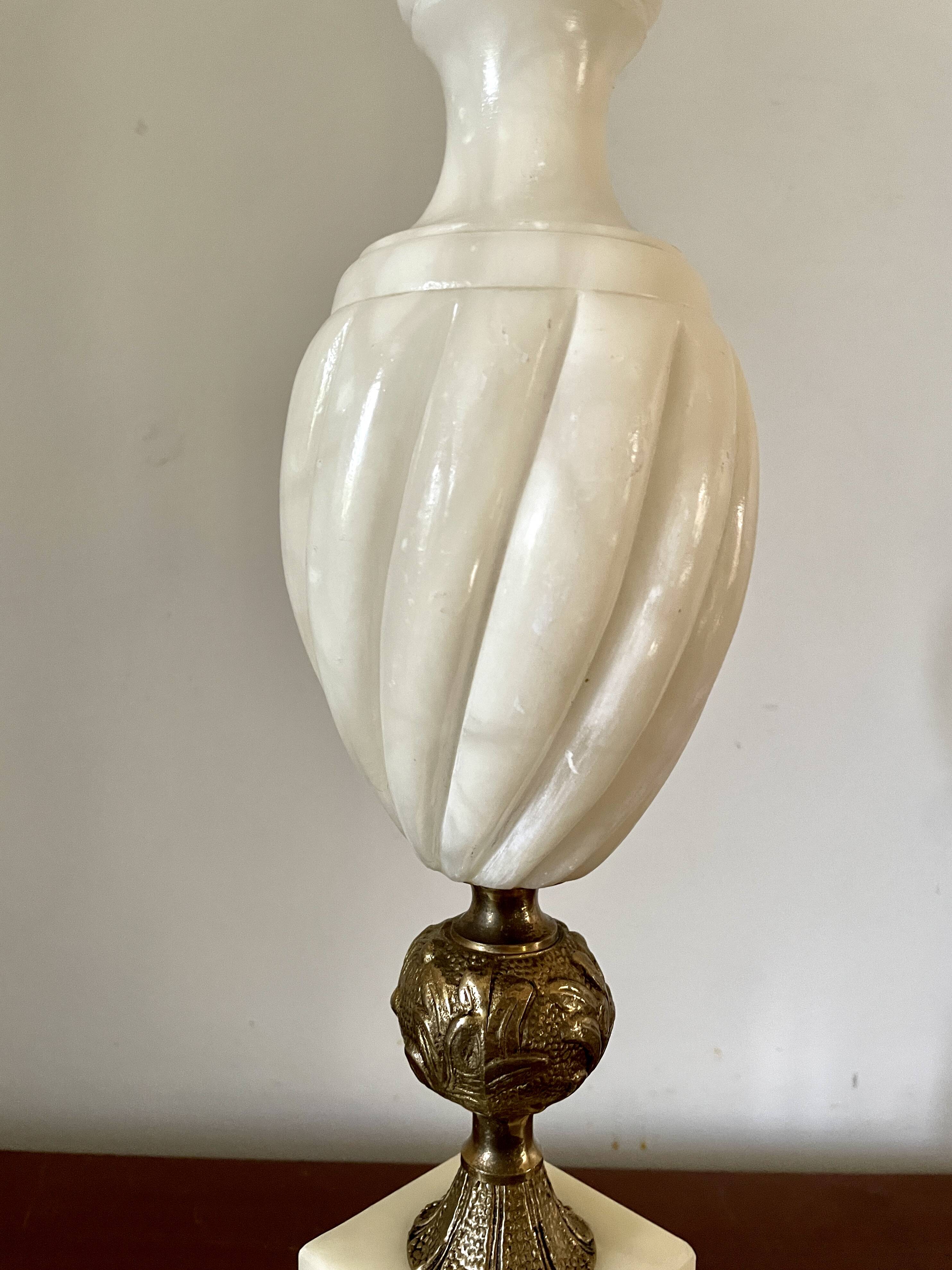 Alabaster lamp base 1950