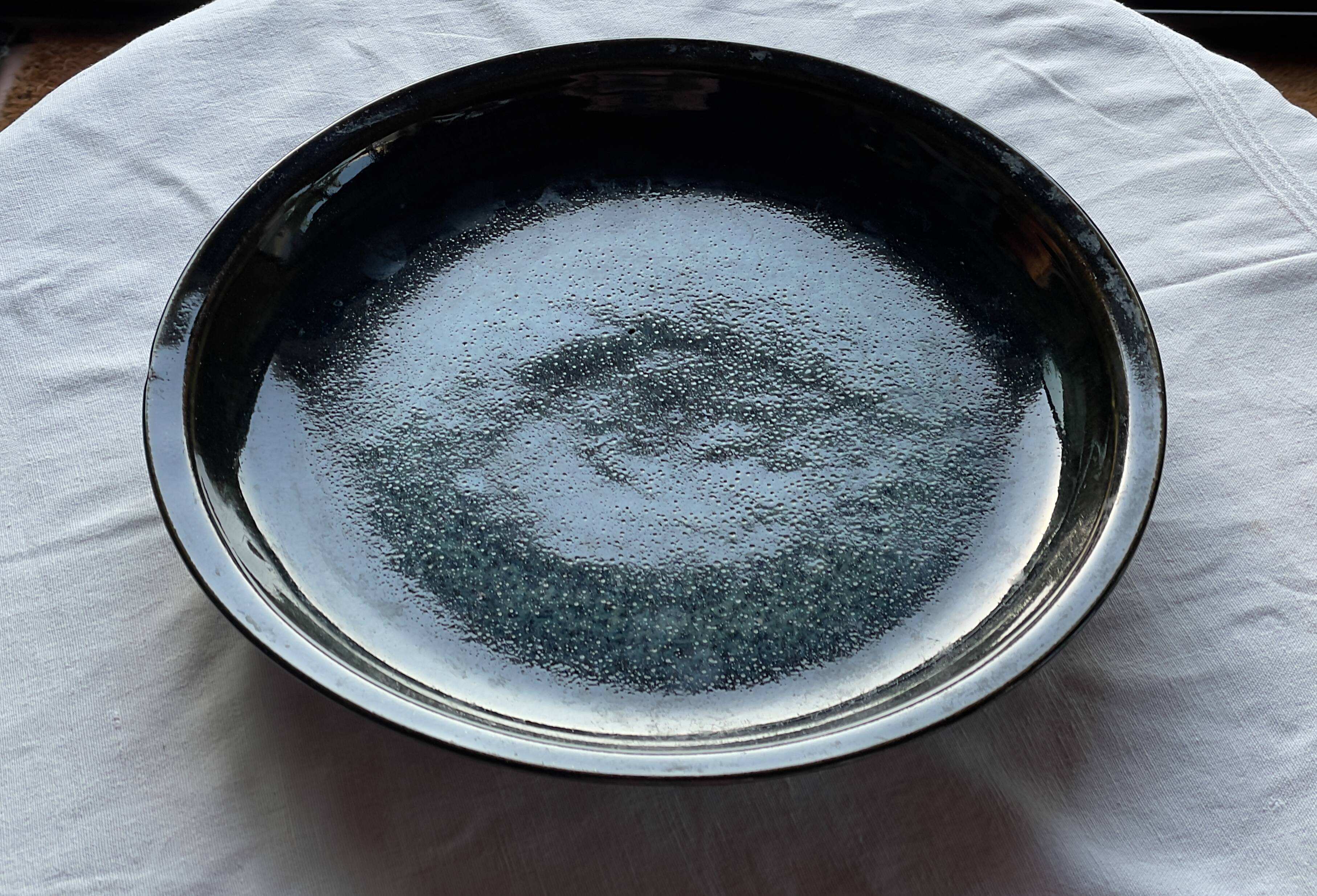 Large Pichon stoneware dish 1960