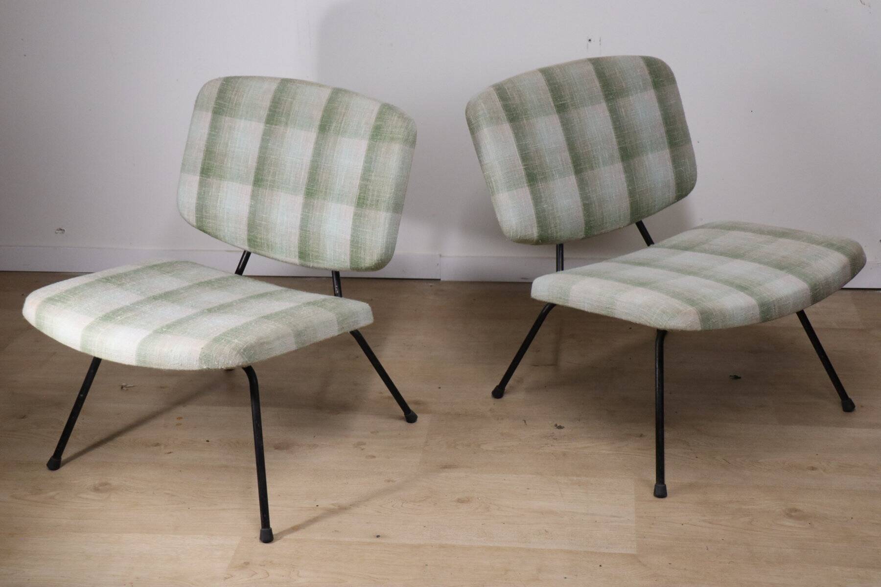 Paire de chauffeuses vintage de Pierre Paulin modèle CM190