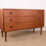 Danish teak chest of drawers or small sideboard, 3 large drawers, 1960.