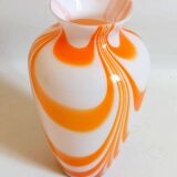Vase Murano orange de Carlo Moretti Années 70 Hauteur 36 cm