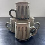 Set of 4 stoneware mugs