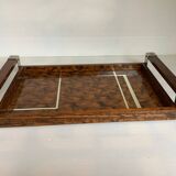 Old tray with art deco wooden handles
