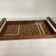 Old tray with art deco wooden handles