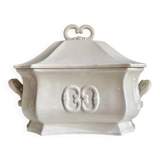 Centerpiece, white earthenware soup tureen