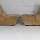 Pair of armchairs "Space Age", foam and velvet "honey", France, circa 1970