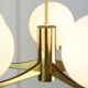 Mid-century Modern Italian Brass and Opaline Chandelier, 1960s