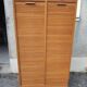 Double wooden cabinet with curtains – vintage industrial furniture