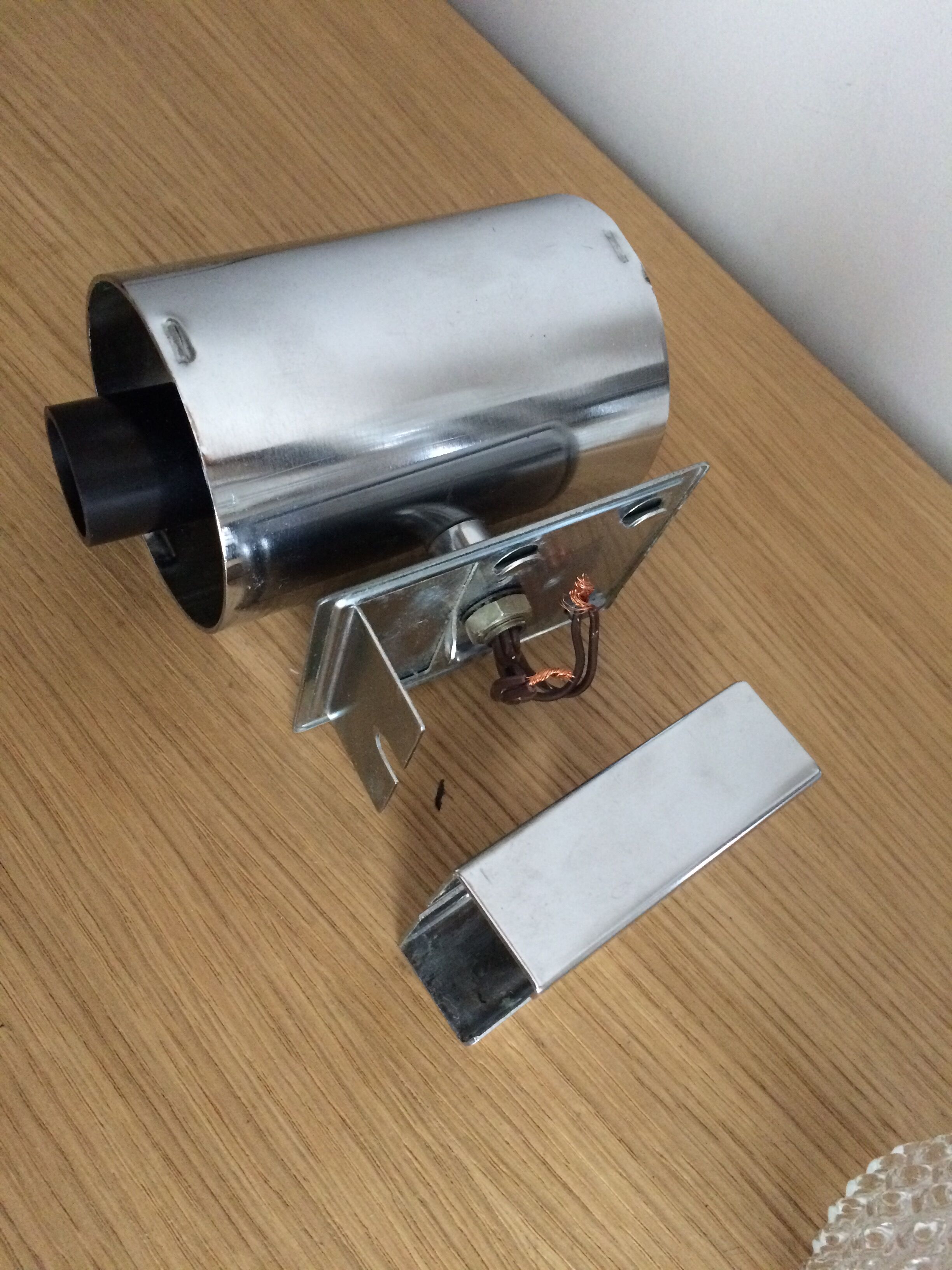 Pair of 70 years double wall light in chrome and glass