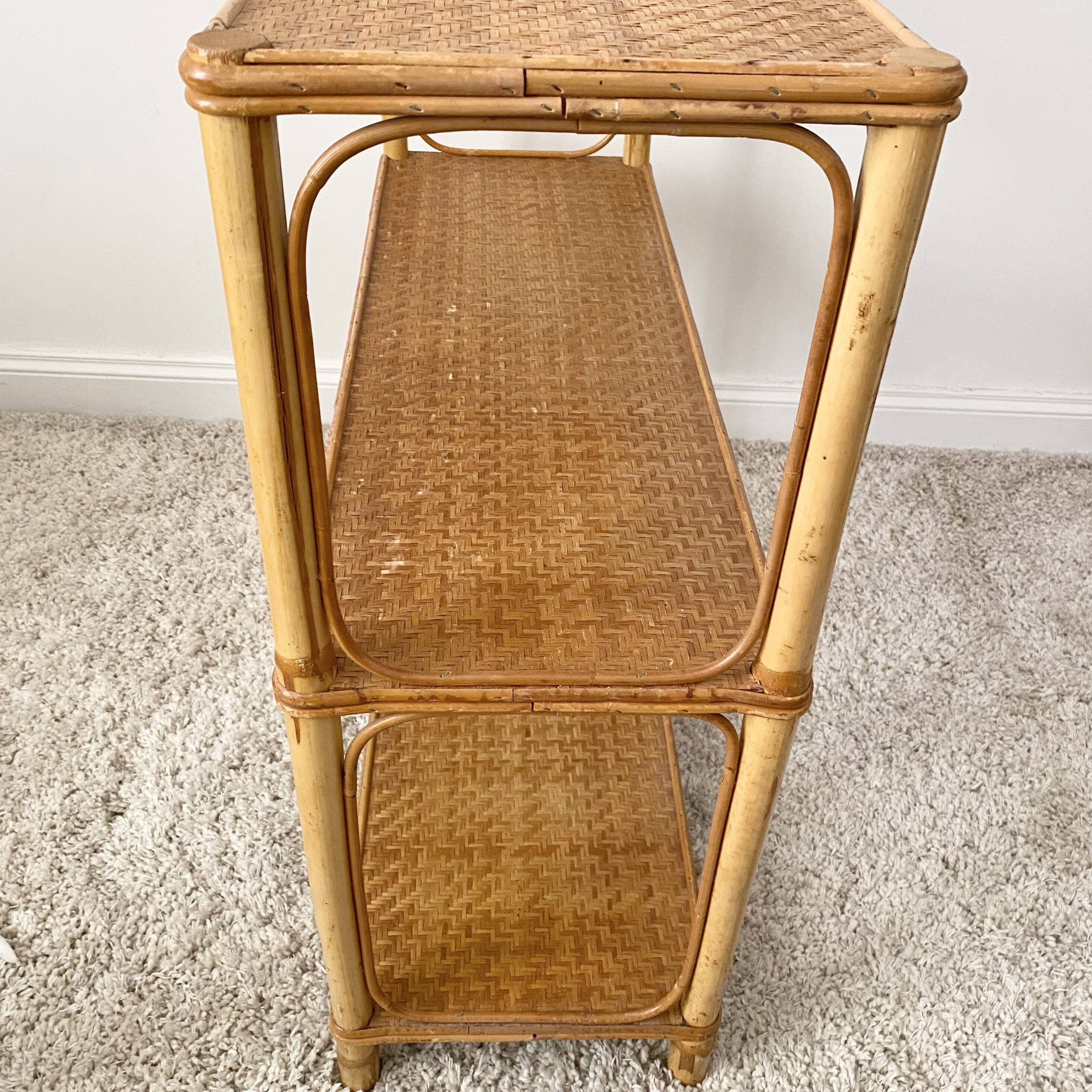 vintage rattan shelf