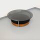 Vintage Italian round coffee table in rosewood, chrome metal, glass.
