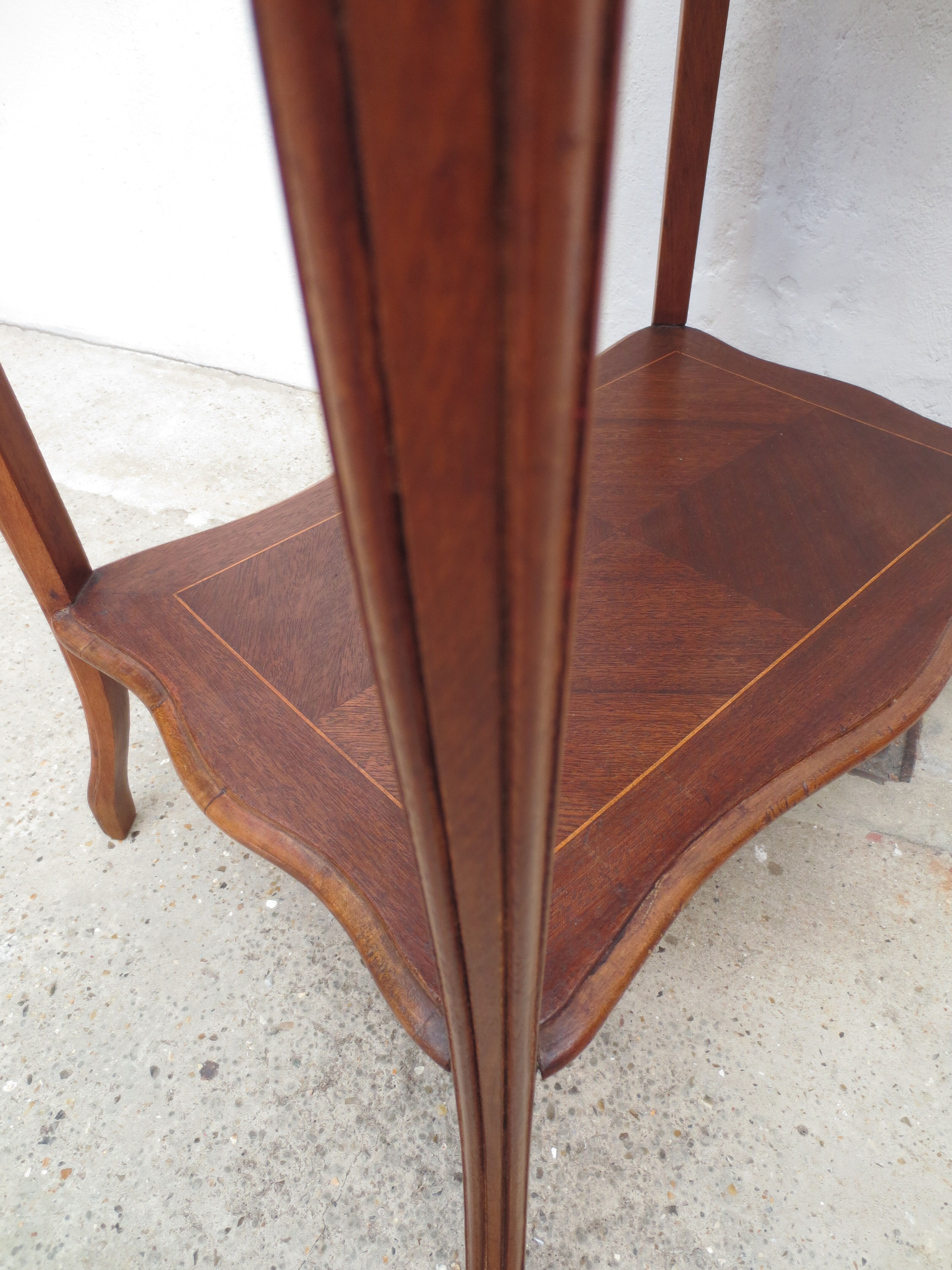 Former walnut marquetry sewing basket