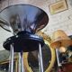 Art Deco floor lamp from the 1930s in wood and chrome.