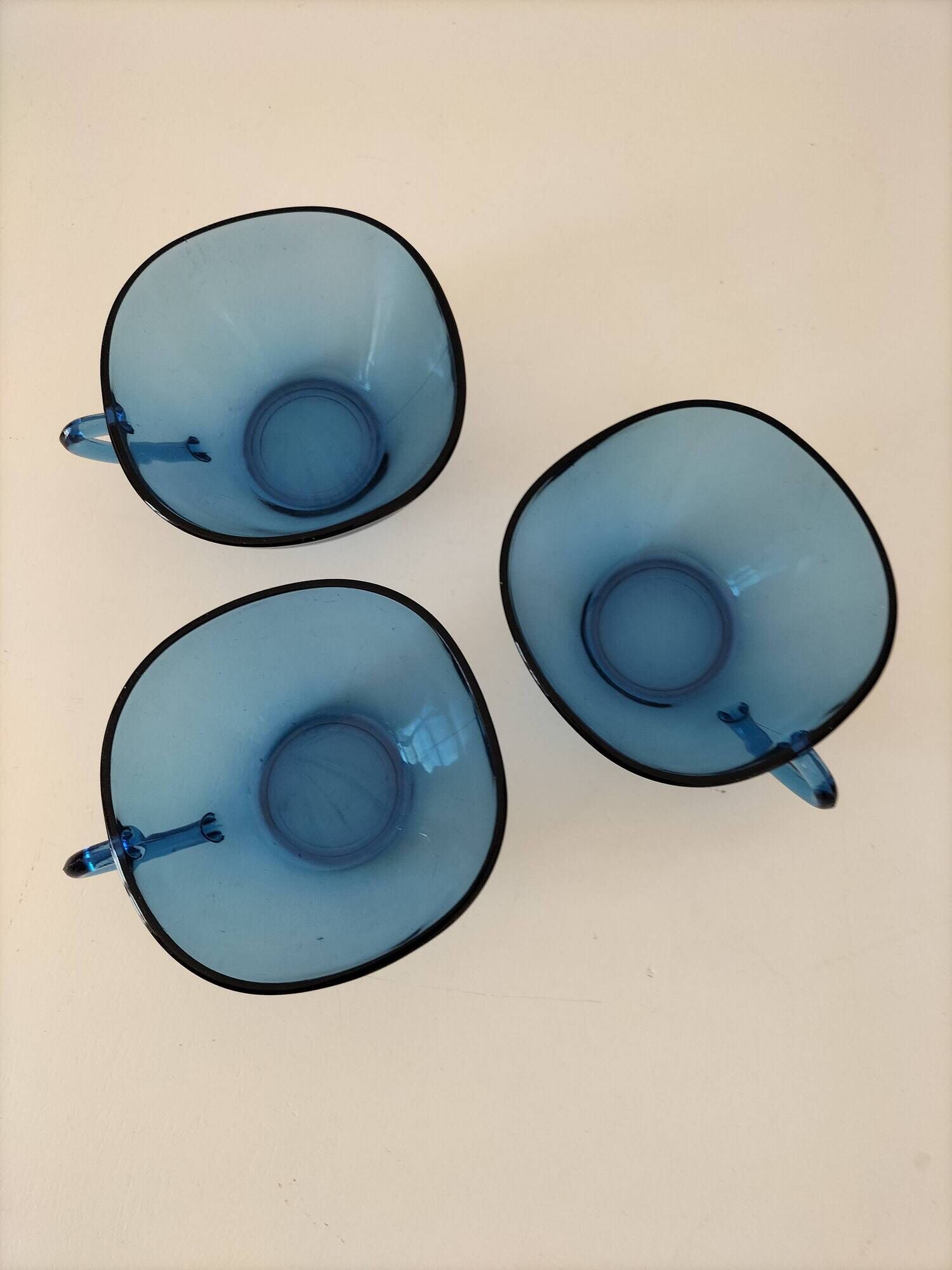 set of three blue Vereco cups