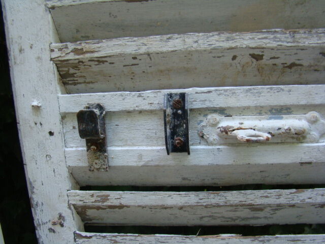 Old wooden slatted shutters