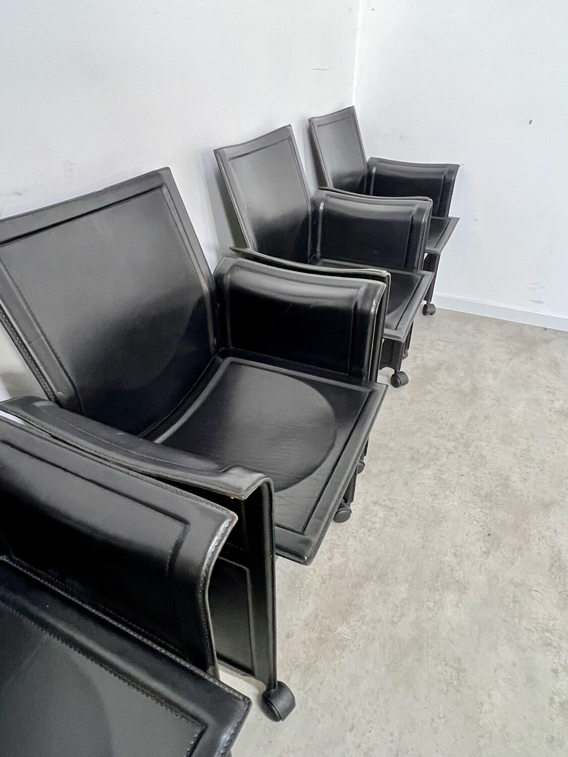 Lot 4 old armchairs "Korium" by Tito Agnoli for Matteo Grassi 1980