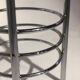 Contemporary aluminum stool and green/blue velvet