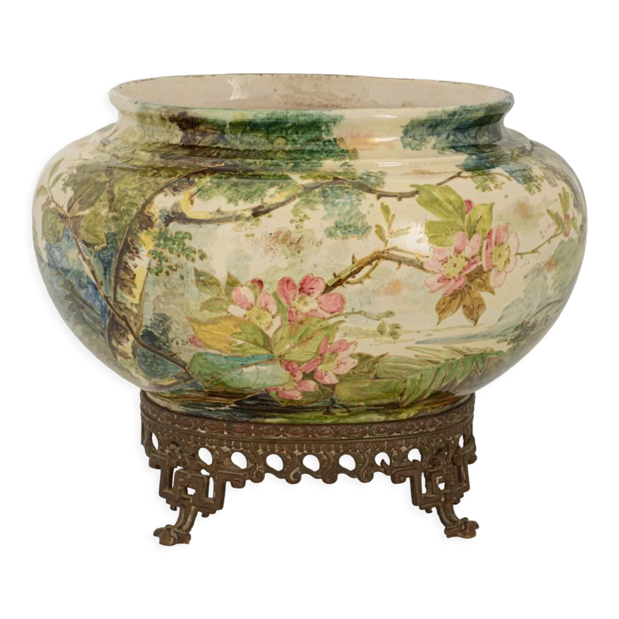 Cache pot slip impressionist 1900 japanese base montigny nineteenth