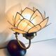 Vintage mother-of-pearl and brass flower wall lamp