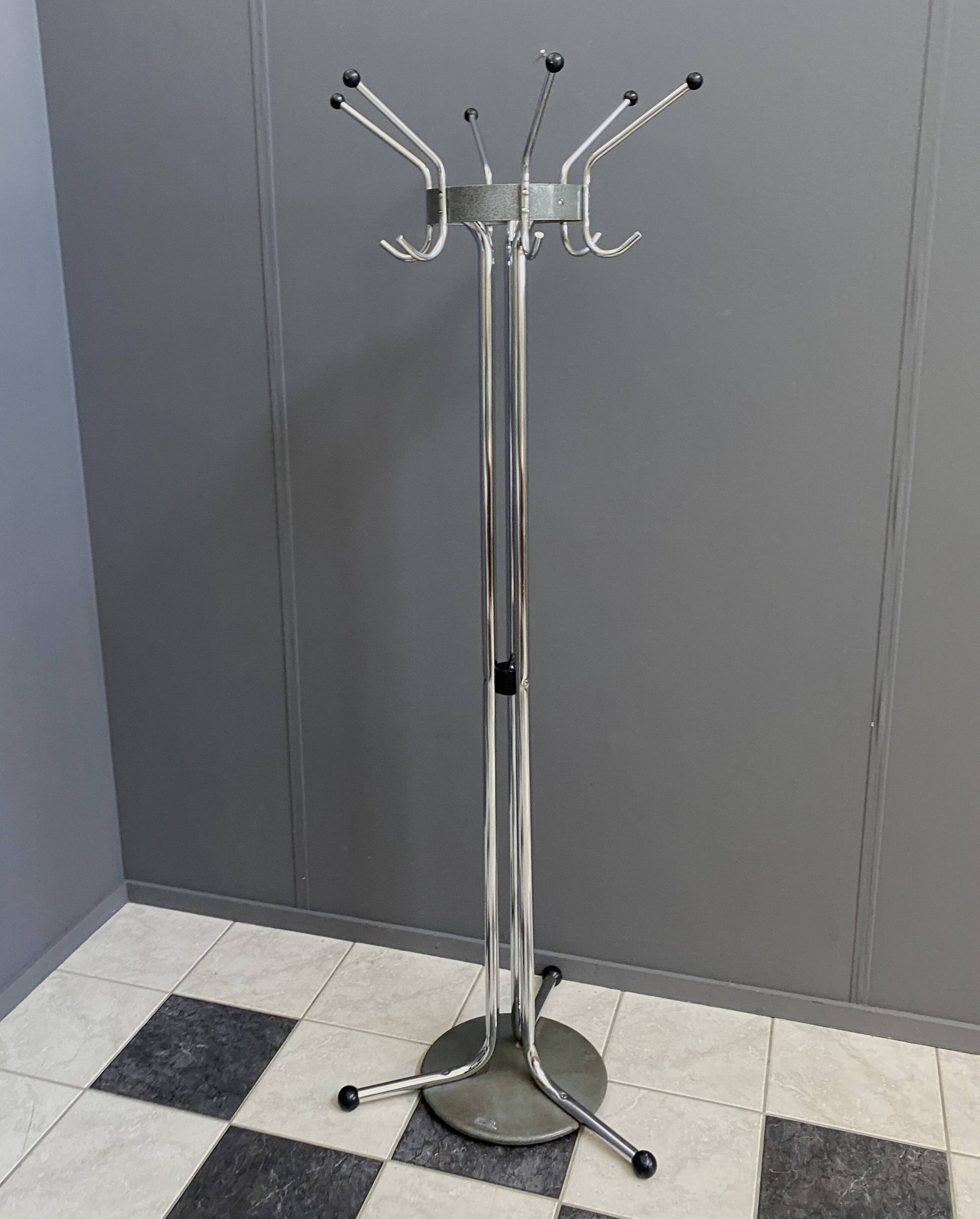 Tubax chrome standing coat rack 1960s