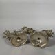 Pair of Rococo Style Candelabra in Silvered Bronze, 19th Century