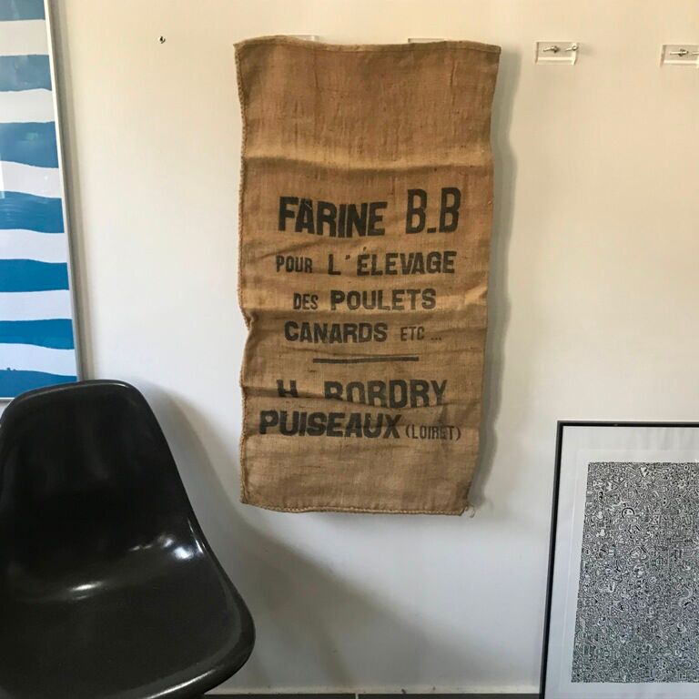 Authentic and old burlap bag 7 FARINE B.B