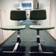 Pair of chrome-plated metal chairs