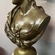 Léopold Harzé (1831–1893). Bronze bust of a young woman on a marble base. Belgium. Dated 1878.