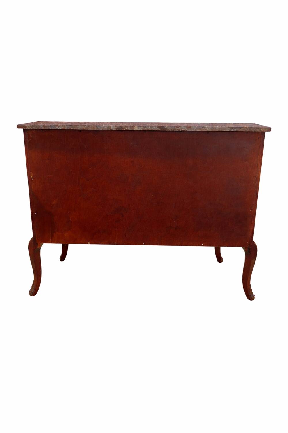 Commode en marqueterie de style Gustavien suédois du milieu du 20e siècle avec marbre