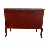 Commode en marqueterie de style Gustavien suédois du milieu du 20e siècle avec marbre