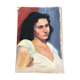 Tableau peinture huile sur toile portrait femme début XXeme