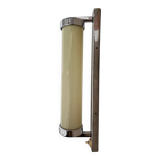 Big chrome milk glass Bauhaus / functionalist wall lamp - 1930s
