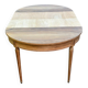 Round extendable dining table Louis XVI stripped in walnut 1960 190cm