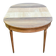 Round extendable dining table Louis XVI stripped in walnut 1960 190cm