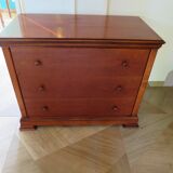 Elégante commode  en merisier – 3 tiroirs –Années 80