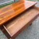 Restoration period walnut chest of drawers with a scroll handle