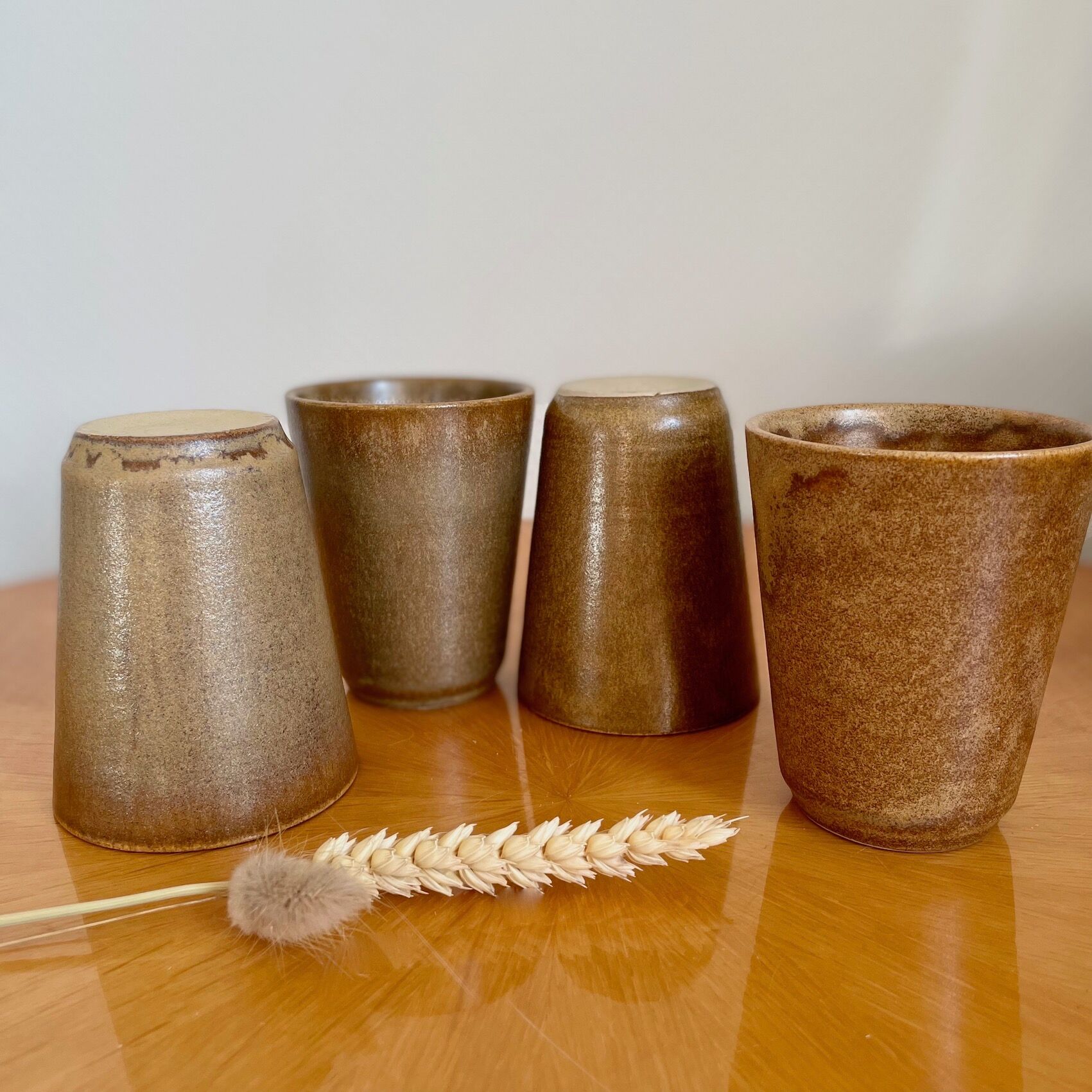 Vintage digoin sandstone cup glasses