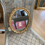 Miroir ovale doré 35x30cm